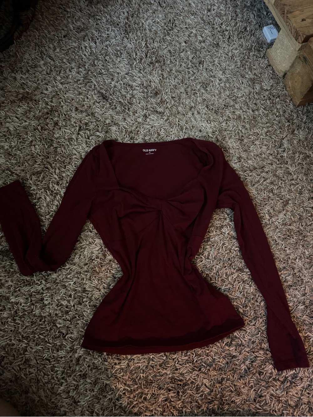 Old Navy Long Sleeve Twist-Front Top - Wine